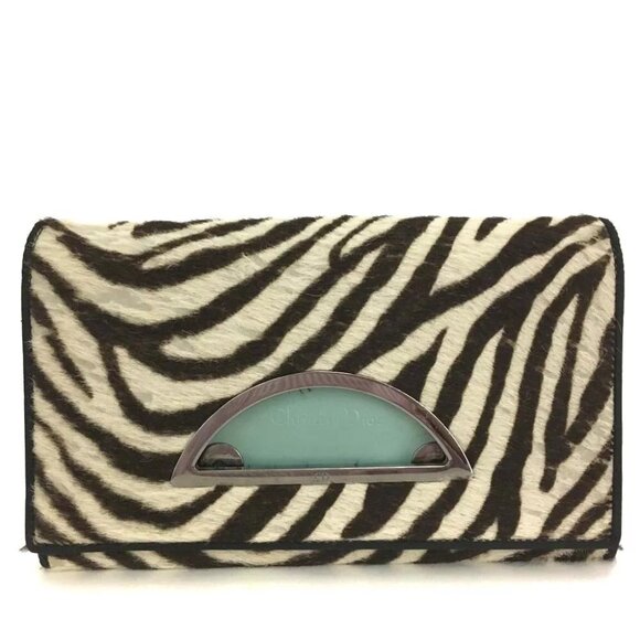 Christian Dior Zebra Leather Long Bifold Wallet/3Z0329 - Picture 1 of 8